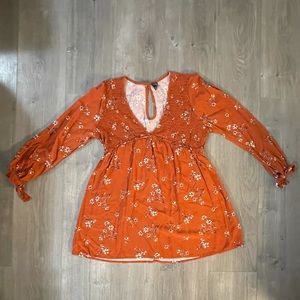 Wild Fable Burnt Orange Floral Dress